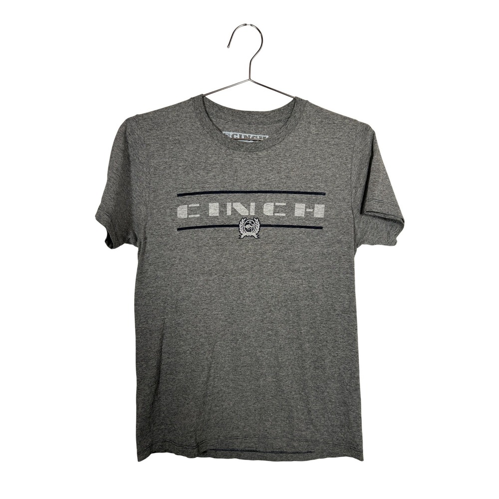 Cinch Gray Regular Fit T-Shirt Western Logo Graphic Cotton Blend Small